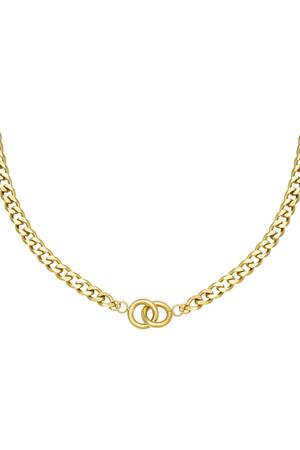 Necklace Intertwined Gold Stainless Steel h5 