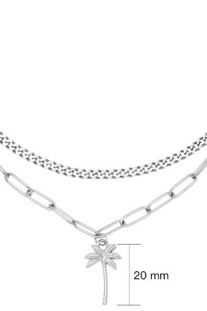 Necklace Beachy Palm Silver Stainless Steel h5 Immagine2