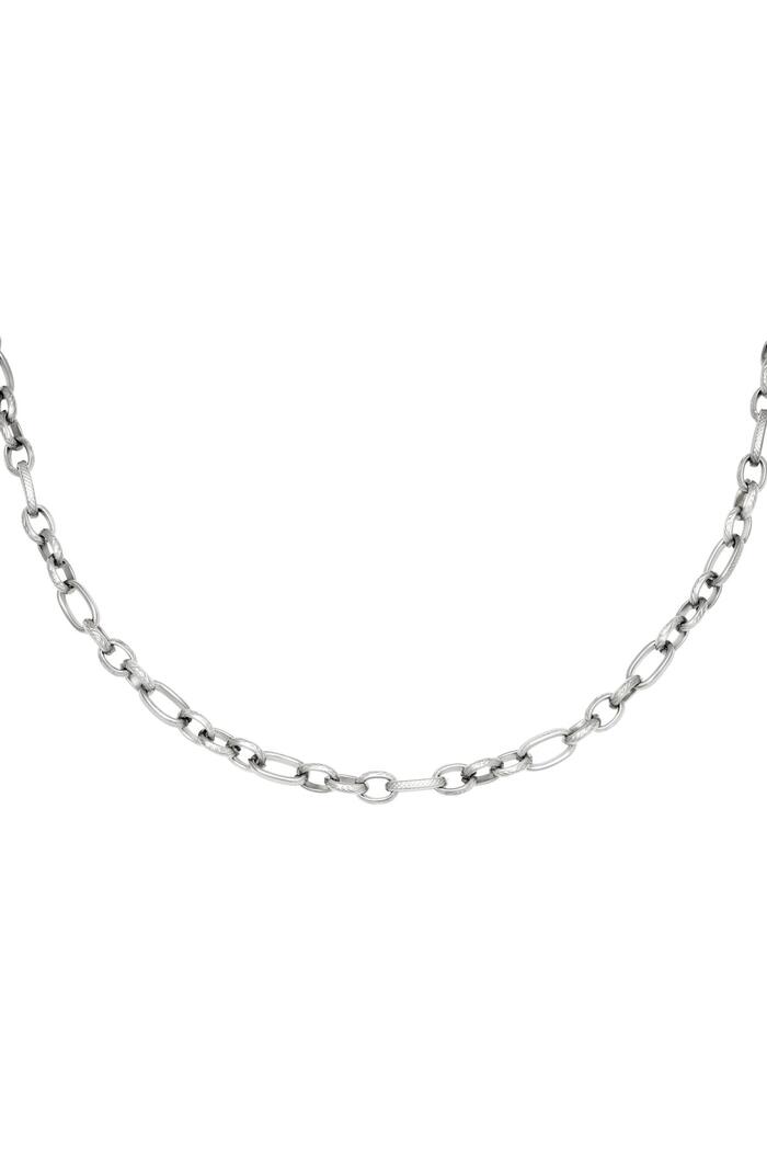 Necklace Interlink Silver Stainless Steel 