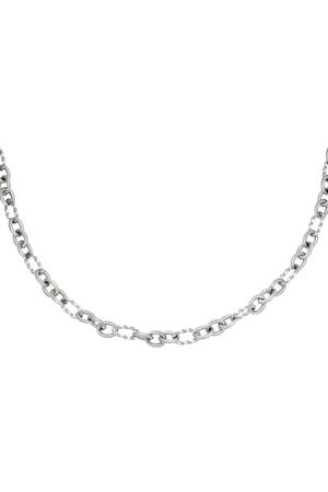 Necklace Criss-cross Silver Stainless Steel h5 