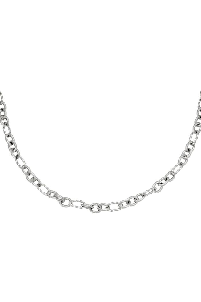 Necklace Criss-cross Silver Stainless Steel 
