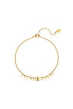 Gold / Anklet big and little stars stainless steel Gold 