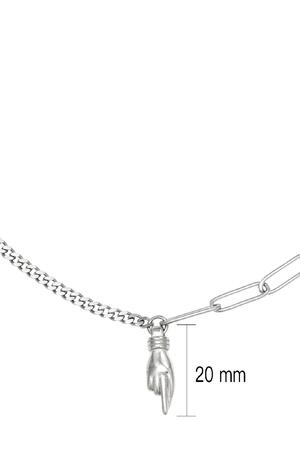Necklace Hand Silver Stainless Steel h5 Immagine4