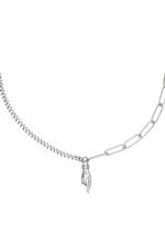 Silver / Necklace Hand Silver Stainless Steel 