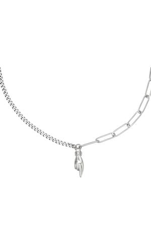 Necklace Hand Silver Stainless Steel h5 