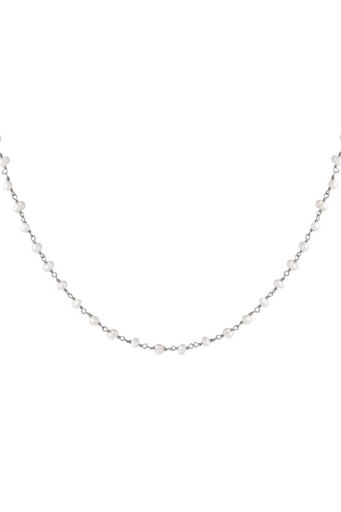 Necklace Chain of Pearls Plata Chapado en oro 