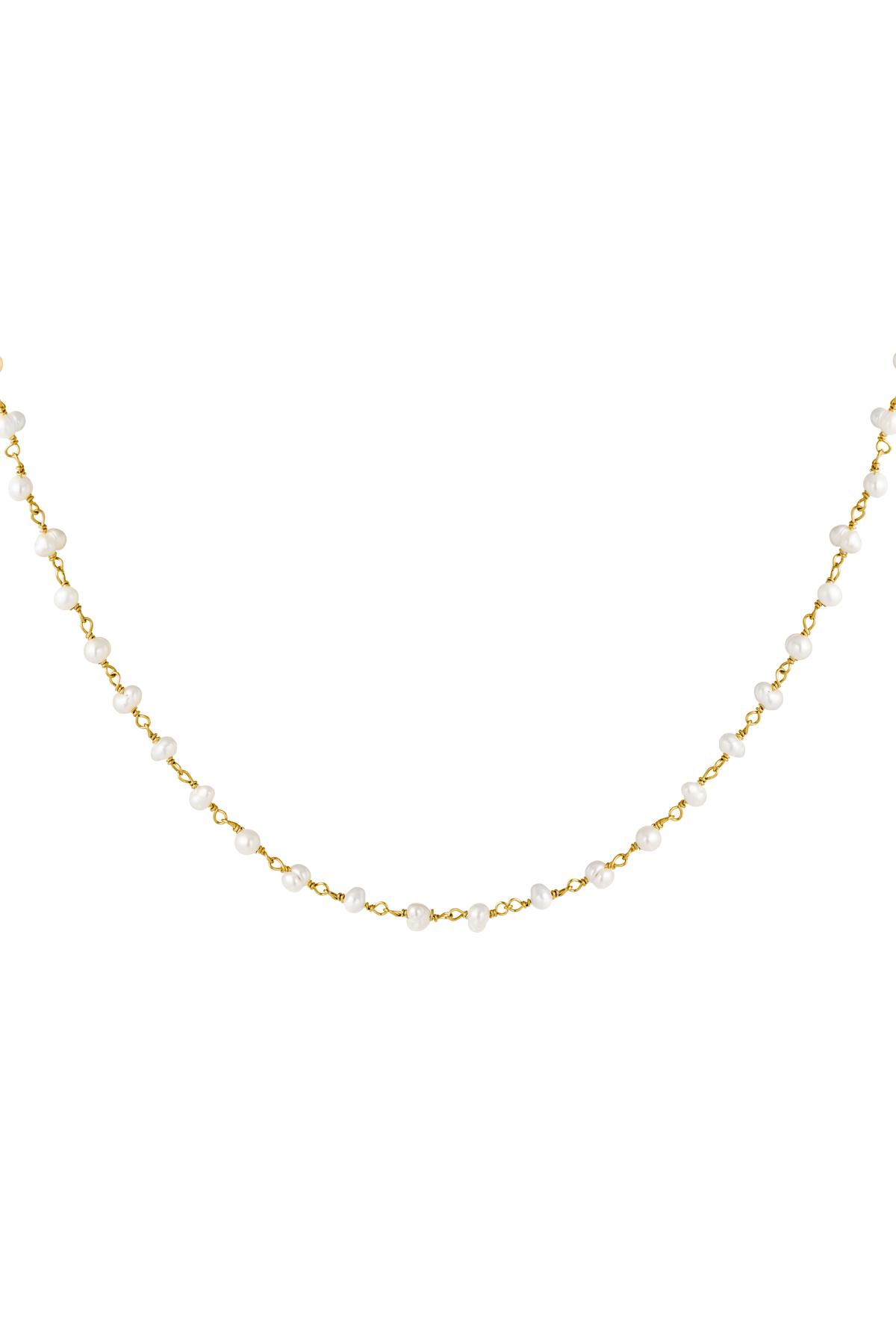 Necklace Chain of Pearls Gold Gold Plated h5 