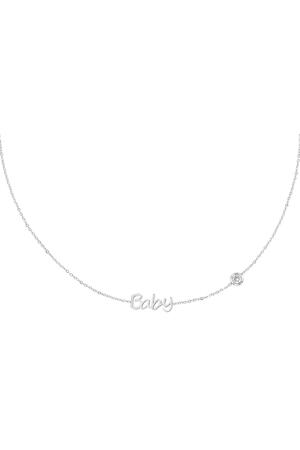 Geburtsstein Halskette Silber Baby Edelstahl h5 