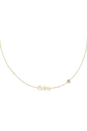 Birthstone necklace gold Baby Stainless Steel h5 