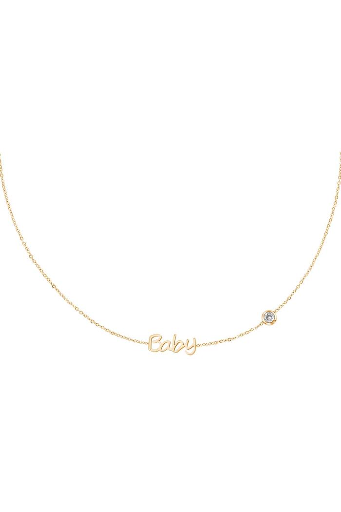 Birthstone necklace gold Baby Stainless Steel 
