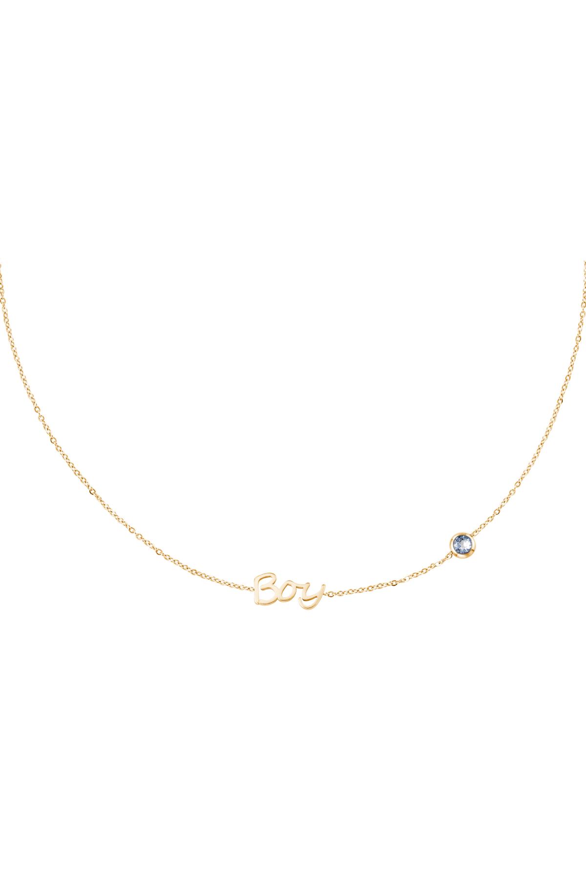 Birthstone Necklace Boy Gold Stainless Steel h5 