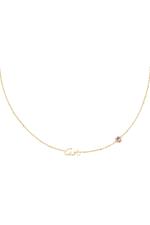 Gold / Birthstone Necklace Girl Gold Stainless Steel 