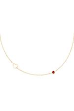 Red / Birthstone necklace January gold Red Stainless Steel 