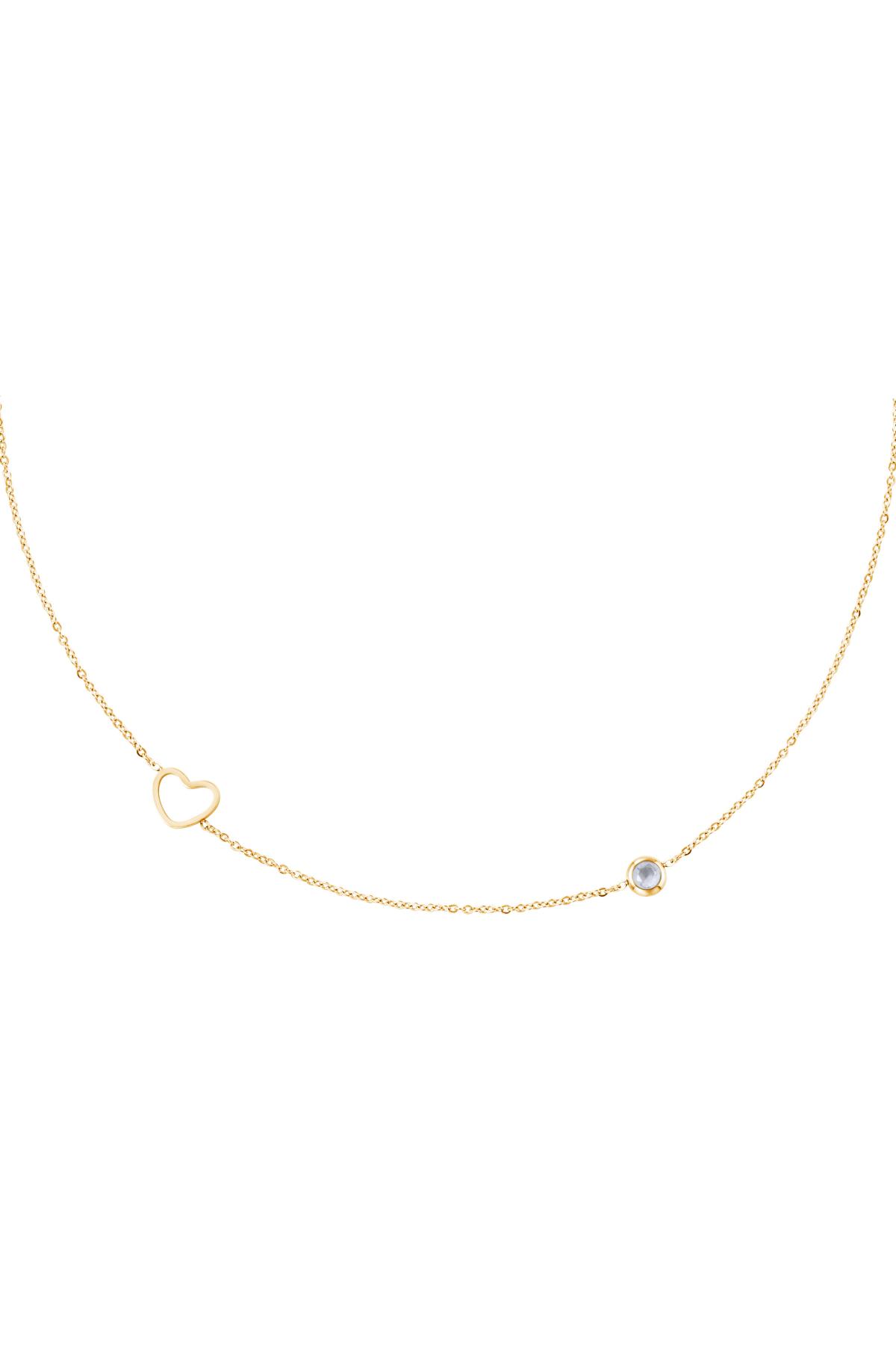 Birthstone necklace June gold Transparent Stainless Steel h5 