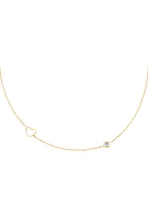 Collana Birthstone in oro giugno Transparent Stainless Steel h5 
