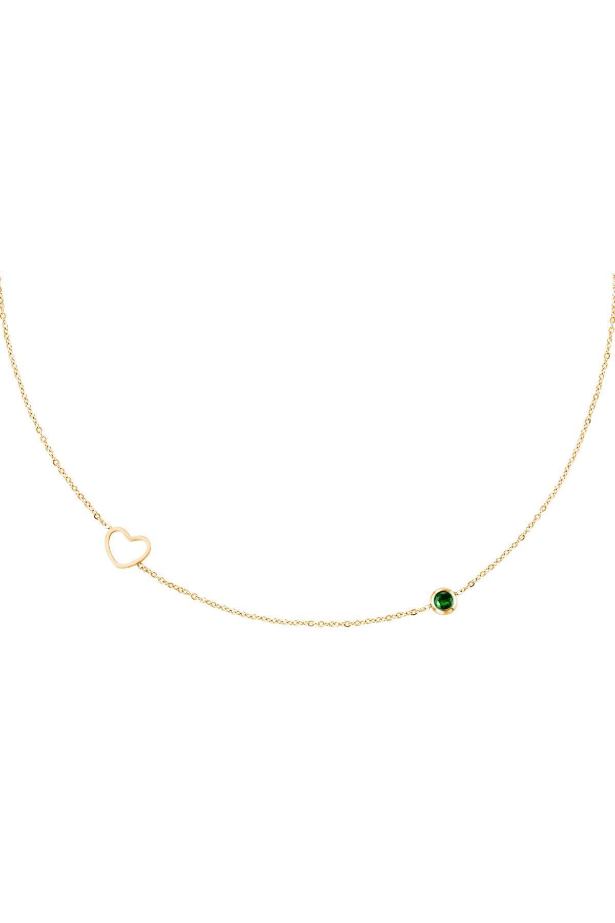 Green / Birthstone necklace May gold Green Stainless Steel Picture5