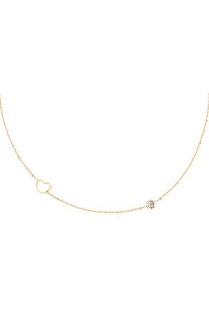 Birthstone necklace April gold White Stainless Steel h5 
