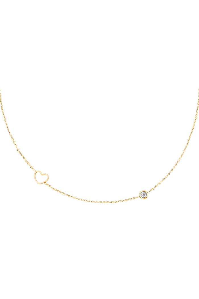 Birthstone necklace April gold White Stainless Steel 