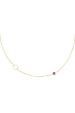 Coral / Birthstone necklace July gold Coral Stainless Steel Picture7