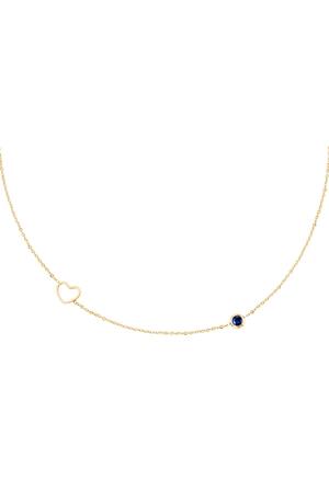 Birthstone necklace September gold Blue Stainless Steel h5 