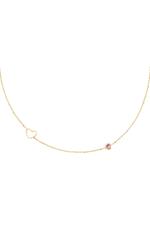 Pink / Birthstone necklace October gold Pink Stainless Steel Picture2