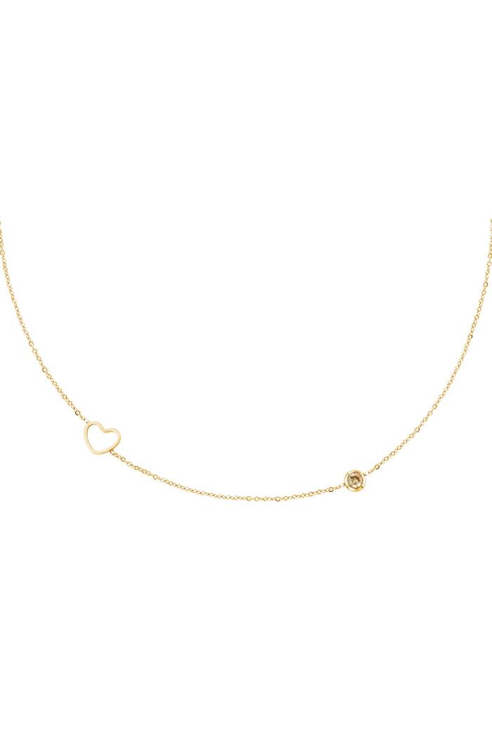 Collana Birthstone in oro novembre Yellow Stainless Steel 