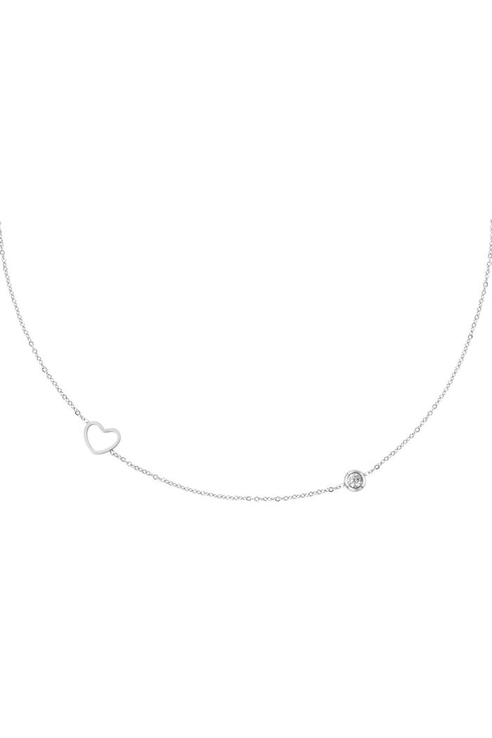 Birthstone necklace April silver White Stainless Steel 