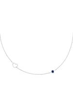 Blue / Collana Birthstone in argento settembre Blue Stainless Steel Immagine5