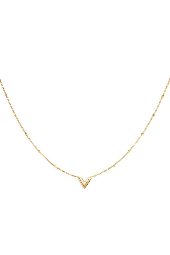 Stainless steel V necklace Gold 