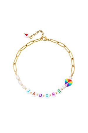 Stainless steel anklet J'adore Gold h5 