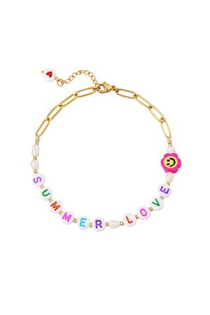 Edelstahl Fußkettchen Summer Love Gold h5 