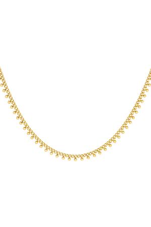 Stainless steel necklace dots Gold h5 