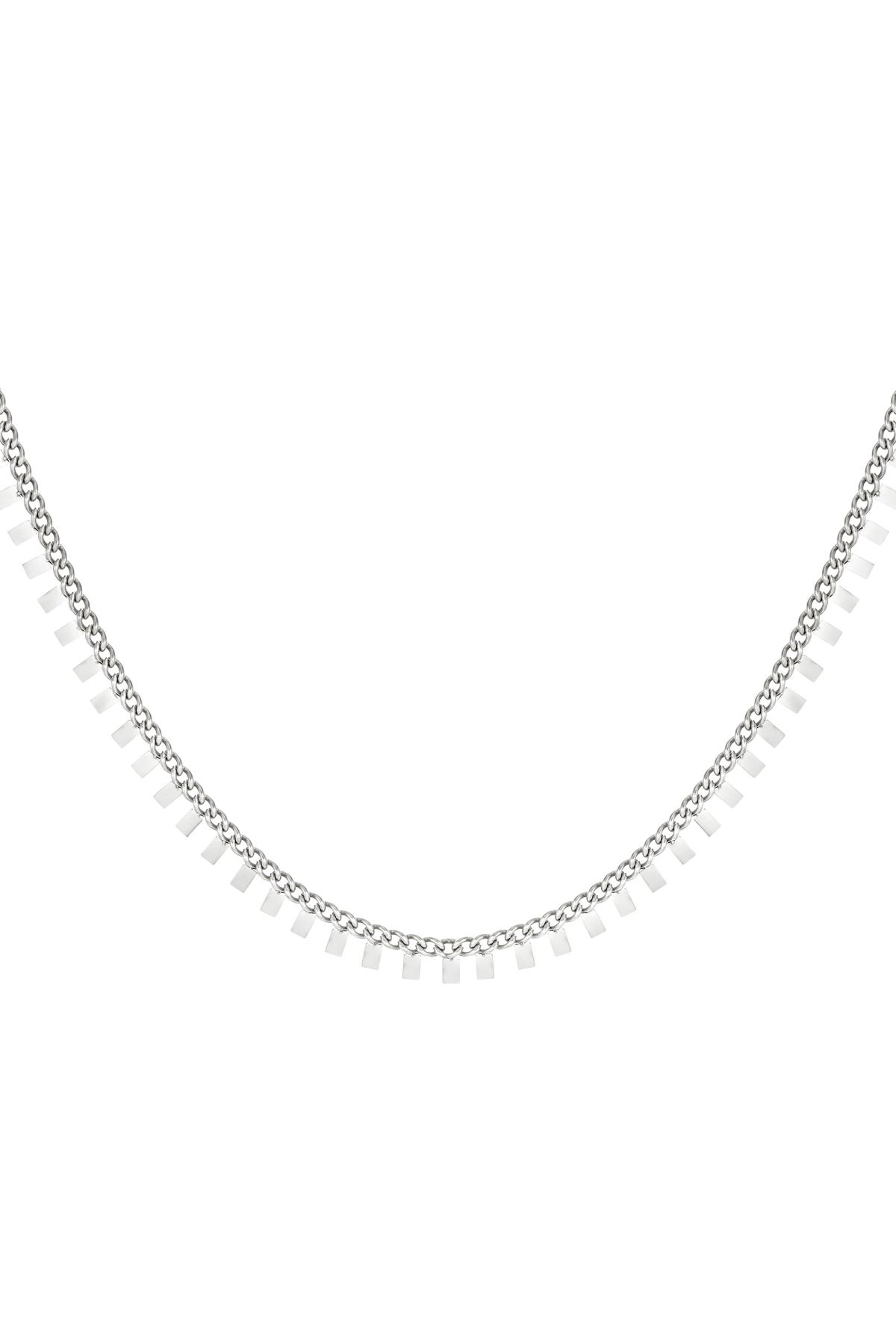 Halskette Quadrate aus Edelstahl Silber
