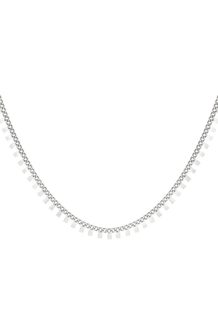Halskette Quadrate aus Edelstahl Silber 