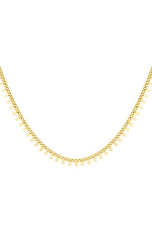 Halskette Quadrate aus Edelstahl Gold h5 