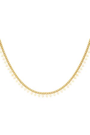 Stainless steel necklace sparkling stars Gold h5 