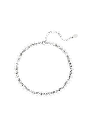 Stainless steel anklet hearts Silver h5 