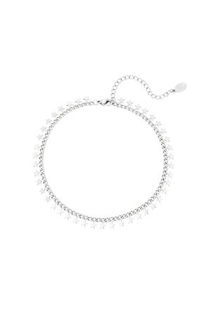 Stainless steel anklet stars Silver h5 