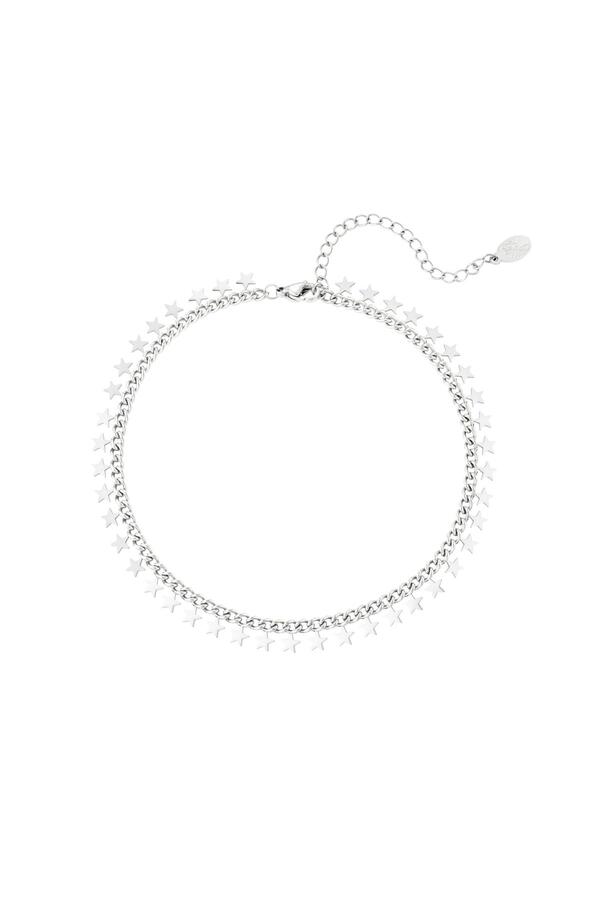 Stainless steel anklet stars Silver