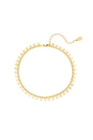 Stainless steel anklet circles Gold h5 