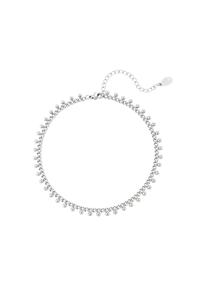 Stainless steel anklet dots Silver 