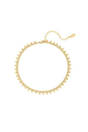 Stainless steel anklet dots Gold h5 