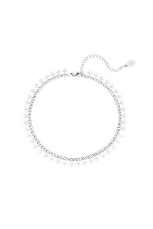 Stainless steel anklet sparkling stars Silver h5 