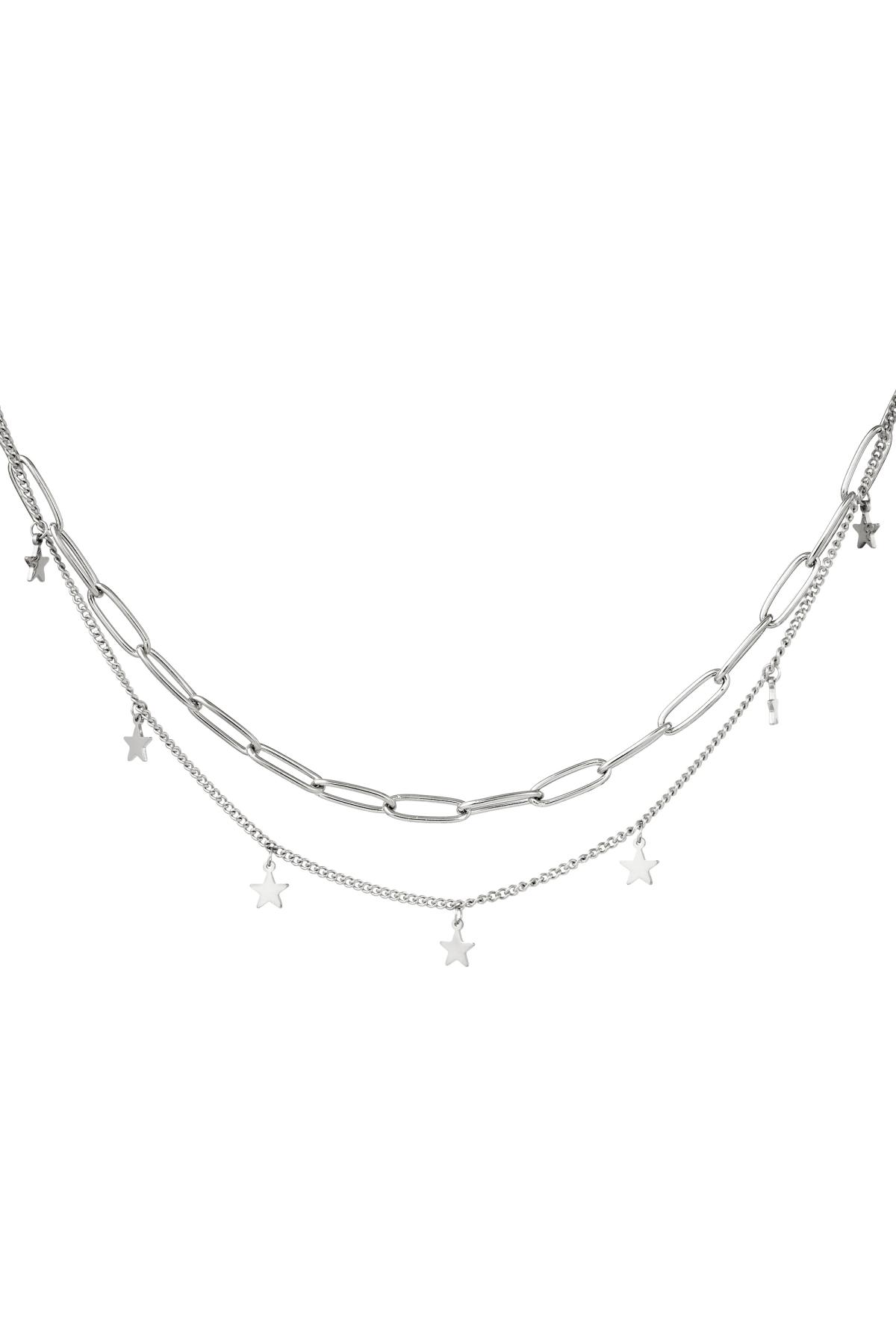 Halskette Chain Star Silver Silber Edelstahl