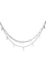 Silver / Necklace Chain Star Silver Stainless Steel 