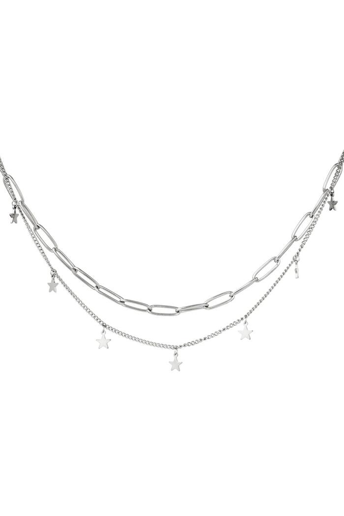 Necklace Chain Star Silver Stainless Steel 