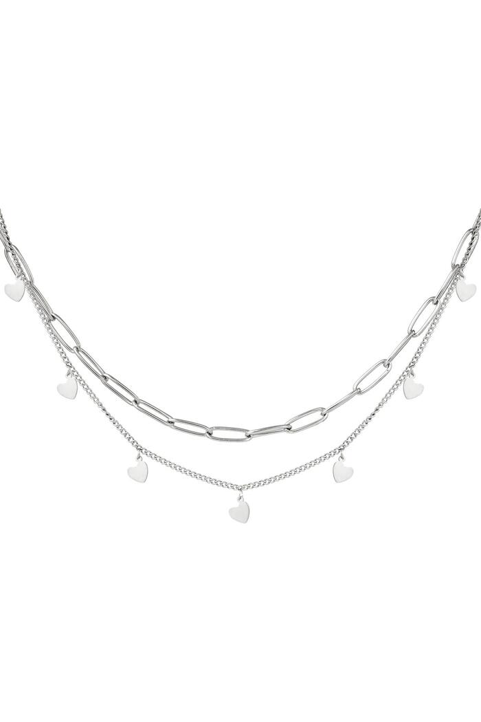 Necklace Chain My Heart Silver Stainless Steel 