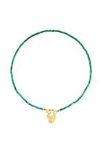 Green / Beaded necklace lock Green Stainless Steel Picture4