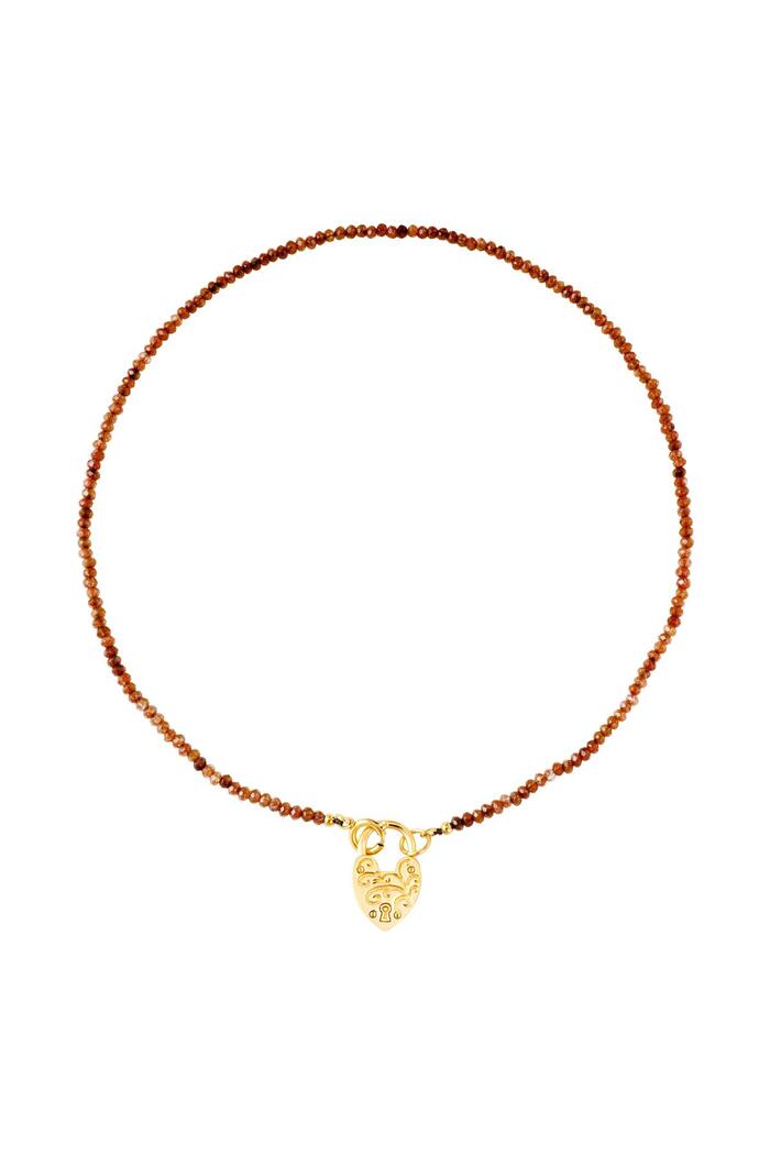 Beaded necklace lock Brown Stone 