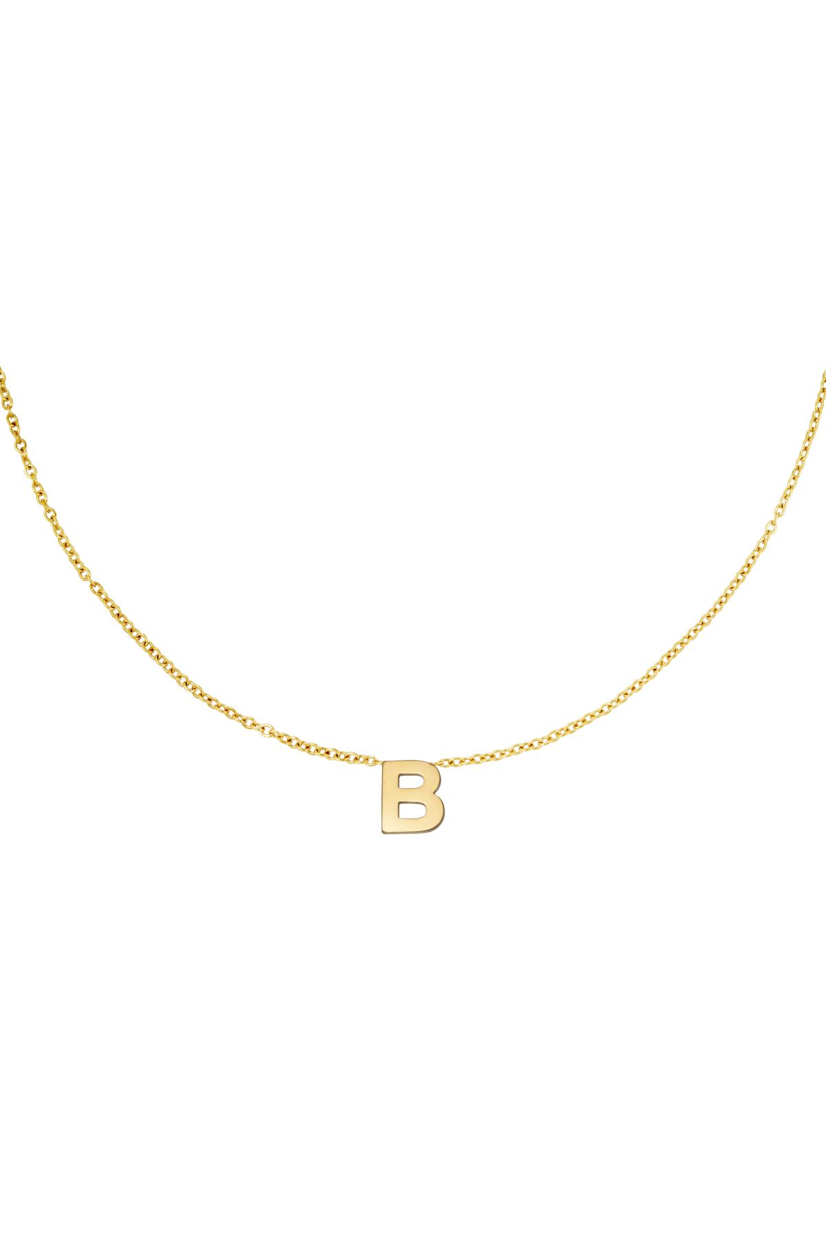 Stainless steel necklace initial B Gold color 2